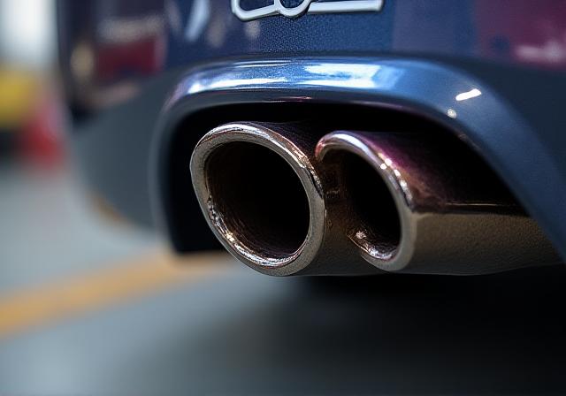 Sistema de escape custom de titanio en un Porsche 911, mostrando soldaduras de alta calidad y diseño.