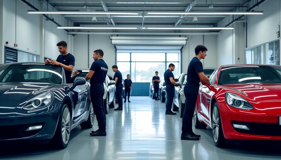 Het team van WindWash Pro aan het werk in de werkplaats